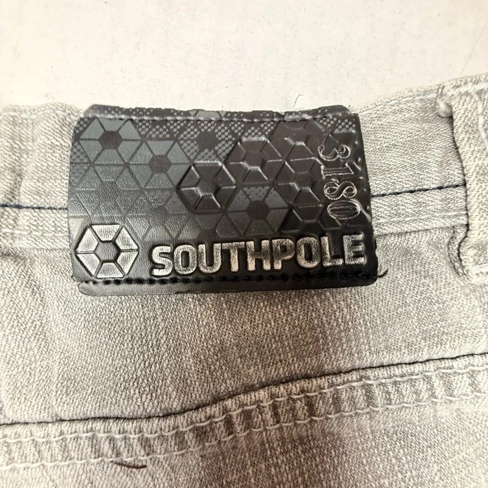 Vintage Southpole Jeans Youth Boys 12‎ Gray Light Wash Y2K Denim Grunge Wide Leg